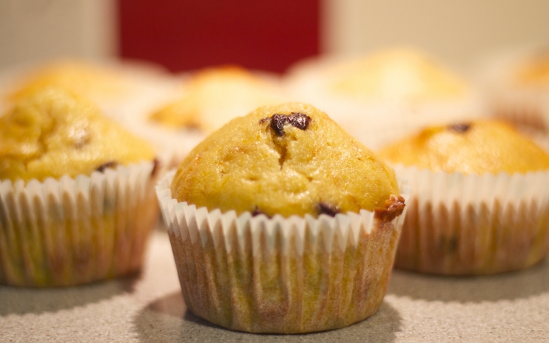 Cupcakes de calabaza con pepitas de chocolate